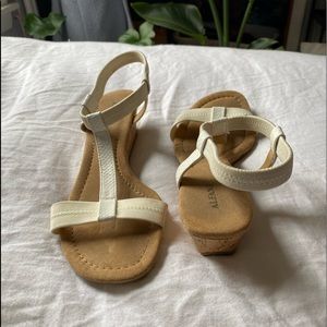 Tan and White Sandals